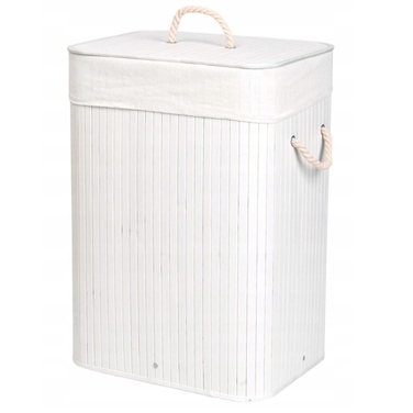 Кошик для білизни та одягу з кришкою, 80 л, 1 секція, білий