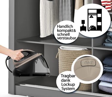 Праска-парогенератор Tristan Auron Elite 8, 2400 Вт, 400 г/хв, 1,8 л, автоматичне вимкнення, чорний