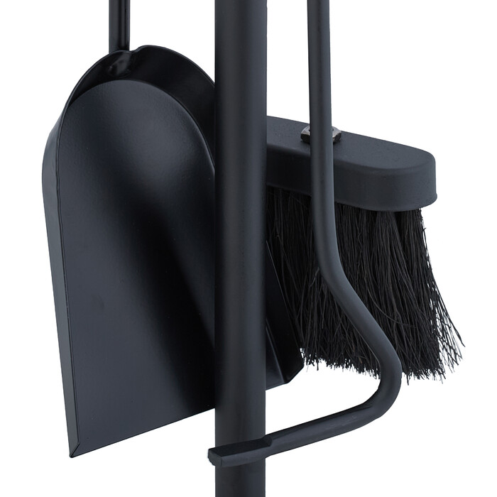 Relaxdays 4-Piece Fireplace Set in Black