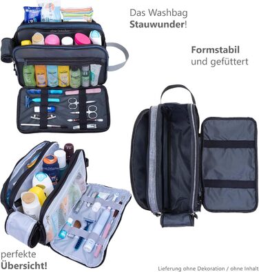 Туалетна сумка-органайзер для подорожей Elephant: велика, для жінок та чоловіків, червона, бордово-коричнева