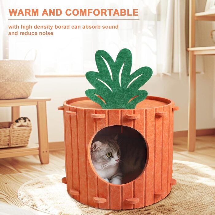 Двоповерхова котяча кімната-будинок з когтеточкою, платформа та іграшкою, 60x40x40 см