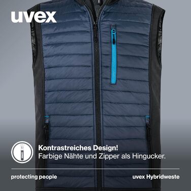 Жилет Uvex tune-up чоловічий гібридний - степна жилетка - міцна робоча жилетка, розмір L, темно-синій