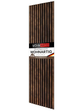 Акустичні настінні панелі з фетру Antique Bronze 345, комплект 2 шт. (275х27 см), 1.485 м² — декоративне оздоблення стін