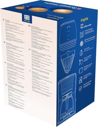 Електричний чайник Russell Hobbs Inspire 1.7л, 2400W з високоякісною глянцевою поверхнею, функцією швидкого кип'ятіння, знімним фільтром від накипу та індикатором рівня води