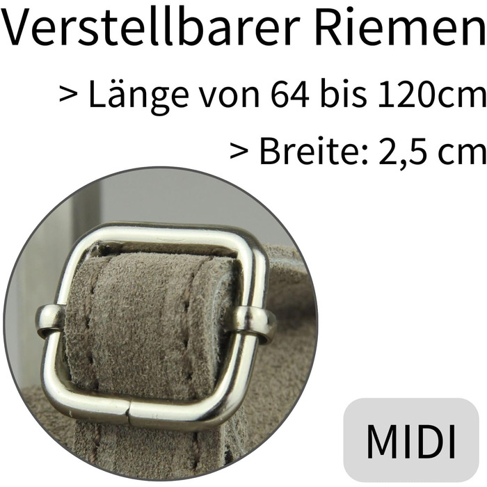 Сумка поясна жіноча Frentree® зі шкіри, Італія, крос-боді, через плече, срібний блискавка, MAXI (Taupe, замша)