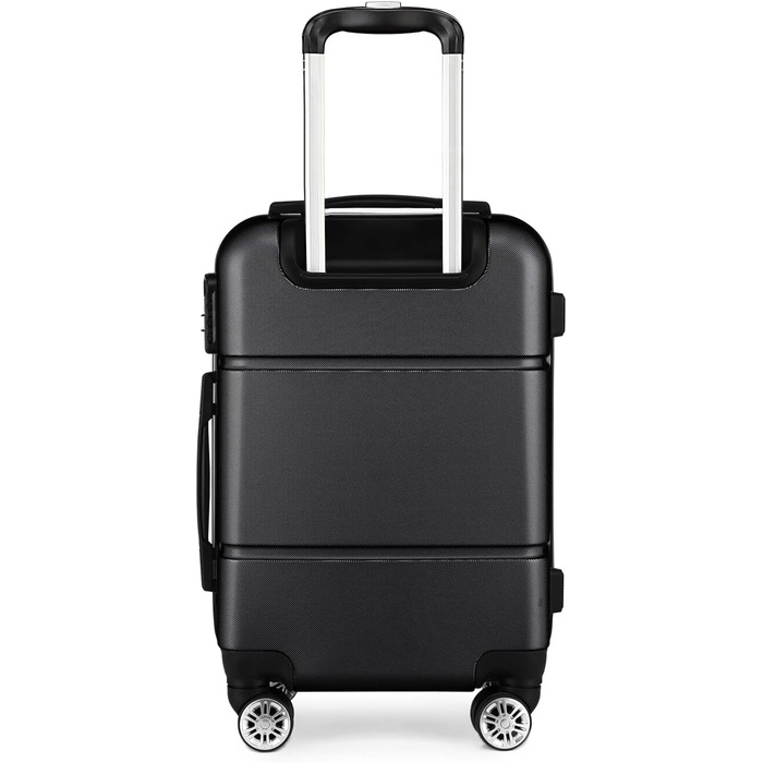Чемодан ручної поклажі KONO з жорсткою оболонкою, на колесах, 55x38x22 см, 33 літри, ABS, чорний
