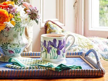 Emma Bridgewater Large Mug 1/2 Pint, Ceramic Coffee Cup Large - Stoneware Mug, Cappuccino, Latte, Coffee, Tea Cup - Beautiful Mugs, Birthday Gift - Blue Iris Coffee Mug