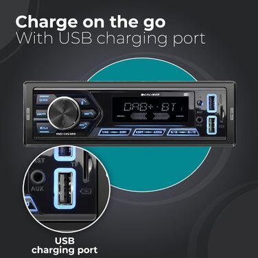 Автомагнітола Caliber 1DIN Bluetooth, DAB+/FM, 4x55Вт, USB/Micro SD, зарядка 2.1A, AUX, гучний зв'язок, RCA вихід, DAB+ антена, підтримка MP3/WMA/APE/FLAC/AAC