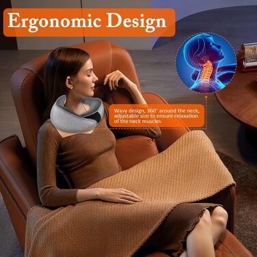 Подушка для шиї у літак, Memory Foam, регульована, з навушниками та маскою для сну, для подорожей