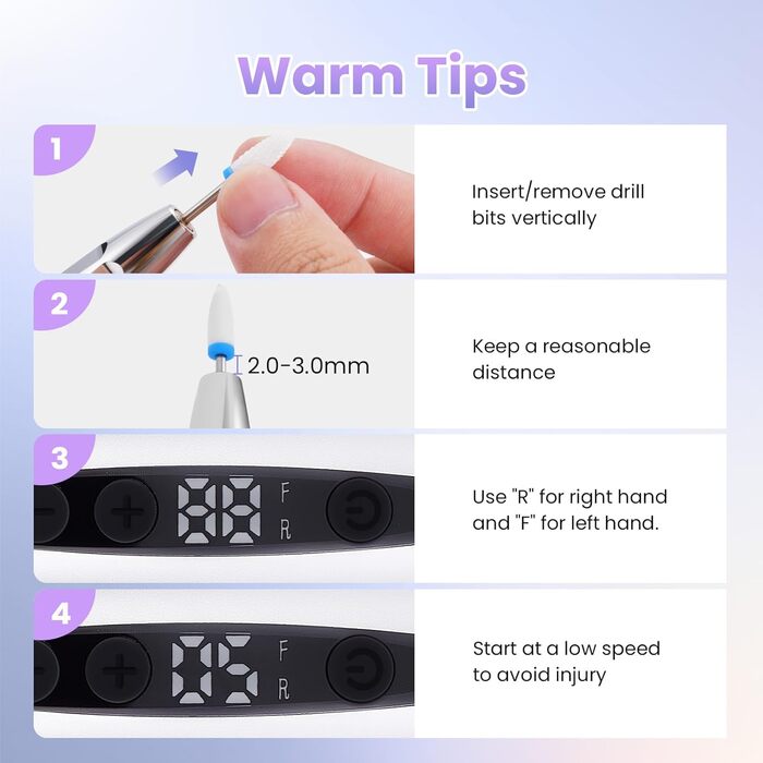 Електричний набір для манікюру та педикюру Xoali 13 в 1, 35000 об/хв, для гелю, акрилу, натуральних нігтів