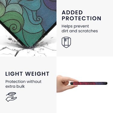 Чохол-книжка kwmobile для Kobo Libra Colour/Tolino Vision Color - яскравий чохол для eReader (рожевий, блакитний, зелений)