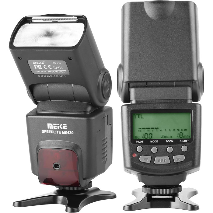 Спалах Meike MK430 TTL LCD для Canon DSLR: EOS 70D, 77D, 80D, Rebel T7i, T6i, T6s, T6, T5i, T5, T4i, T3i, SL2