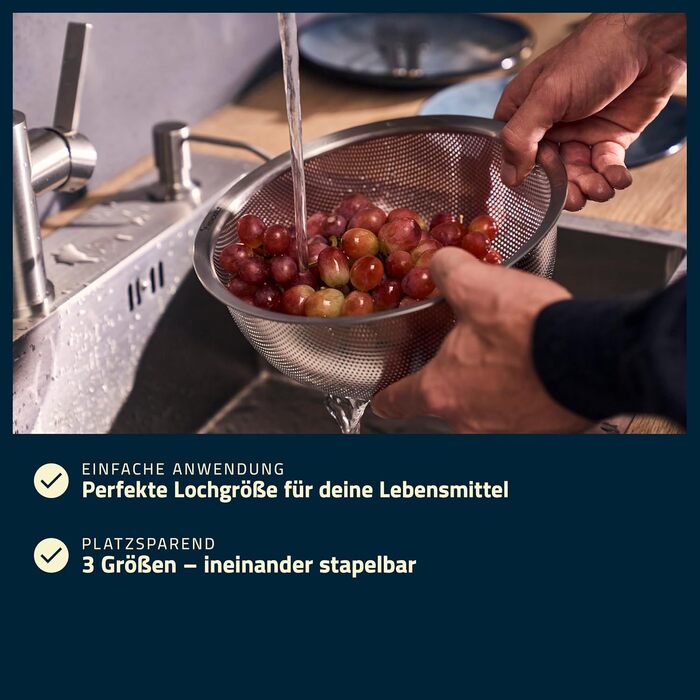 Кухонне сито HENCKELS by ZWILLING TRIO, 16 см, нержавіюча сталь, срібне