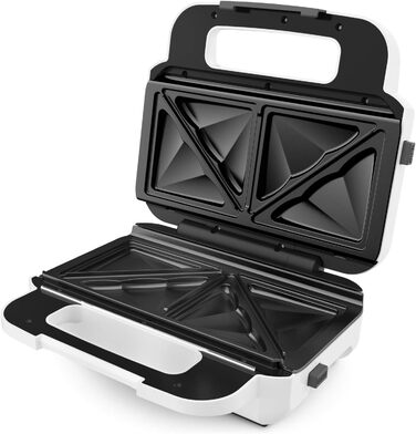 Tefal SW7011 Snack XL Sandwich Maker & Waffle Iron | 2 non-stick platesets | Extra deep shape | Plates are dishwasher safe | Includes recipe booklet | 850W | 27.6 x 23.8 x 9.8 cm Single