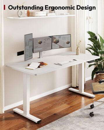 SANODESK Стол для роботи з регулюванням висоти 200x80 см з 2 моторами, стабільний електричний столик для стоячи/сидячи, функція пам'яті (чорний), 200 x 80 см