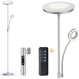 LED торшер Modlicht 35W з регулюванням яскравості, чорний, 4200LM з пультом та сенсорним керуванням, 3000-6000K, для вітальні, спальні, офісу