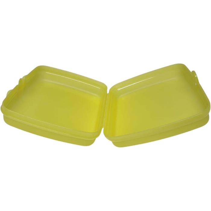 Tupperware Sandwich Box Storage Box Lunch Box Square with Hinge and Latch and Designs (yellow)