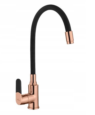 Кухонний змішувач Invena Rose Gold, чорний