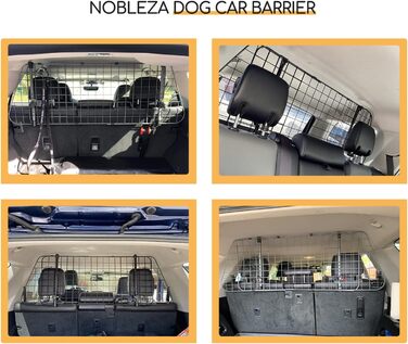 Автозахист для собак Nobleza: сталевий бар'єр для автомобіля, 96-145x30 см, універсальний