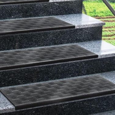 Rubber Threshold Ramps - Non-Slip Floor Mats for Indoor/Outdoor Use - 5 Piece Set - Various Designs Available