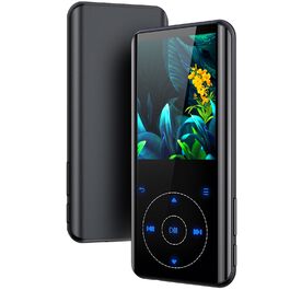 MP3 плеєр 64GB Bluetooth 5.3 HiFi без втрат, металевий корпус, вбудований динамік HD, сенсорне управління, диктофон для спорту (Чорний)