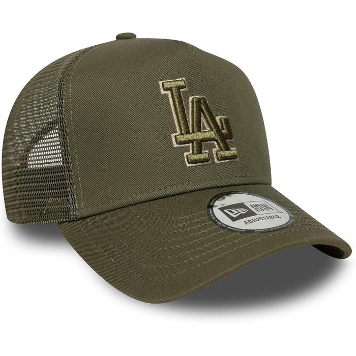 Кепка New Era A-Frame Trucker з сіткою, регульована, літня, бейсболка (один розмір, Los Angeles Dodgers, тональний бежевий #38325)