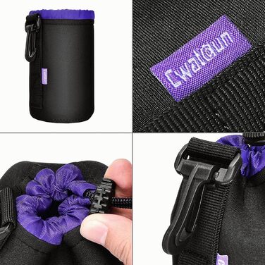 Набір чохлів для об'єктивів Cwatcun з неопрену (4 шт.) - для Canon, Nikon, Sony, Pentax, Panasonic, Fuji, Tamron, Sigma