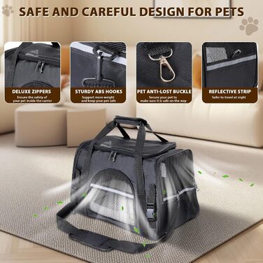 Транспортна переноска для котів та собак Romon Transportbox, 44x28x25 см, чорна