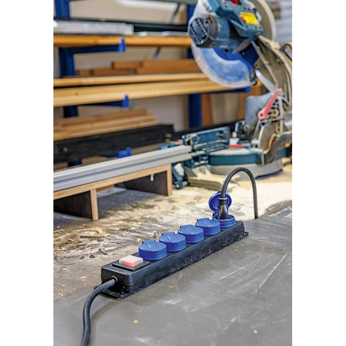 Розподільна коробка з вимикачем Schwabe, 5-фальна, IP44, 230V, 16A, 4.5м, для зовнішнього використання (2 шт. в упаковці)