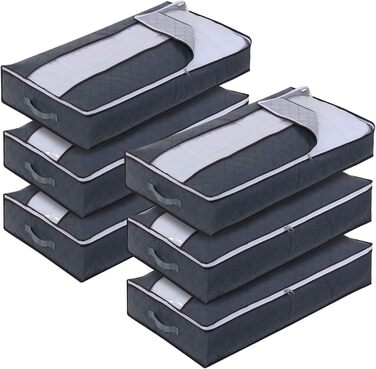 6 штук підліжкова комода, підліжкові ящики для зберігання з флісу, складані мішки для зберігання одягу, підліжкові мішки для зберігання одягу