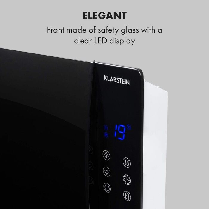 Конвектор Klarstein Lindholm: обігрівач з LED-дисплеєм, сенсорною панеллю та дистанційним керуванням, 1000/2000 Вт, термостат, захист від перегріву, чорний