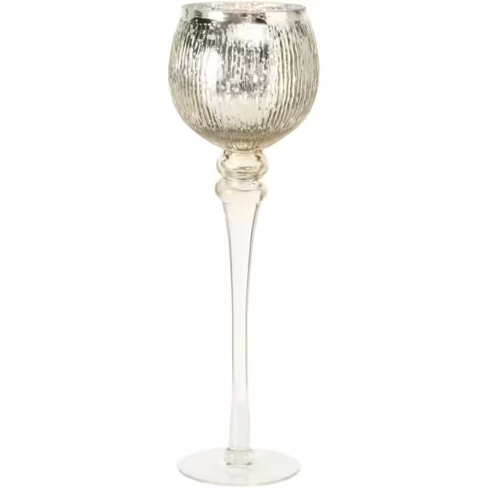 Boltze Windlicht Set Manou 3-piece (gold, decorative glasses for candles / Christmas decoration, candle holders heights 30 cm / 40 cm / 35 cm, round shape, straight pattern) 1005603
