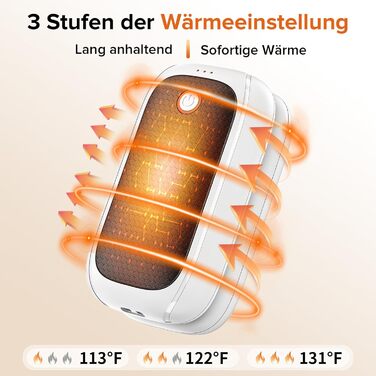 Електричні грілки для рук 2 шт. з магнітною застібкою, 12 годин максимального нагріву, чорний та білий колір, подарунок для жінок та чоловіків