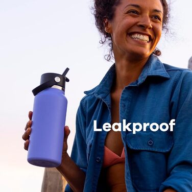 Hydro Flask - Water Bottle (32 oz) - Vacuum-Insulated Stainless Steel Water Bottle with Flex Straw Lid - Wide Mouth - (Berry Red, 946 ml)