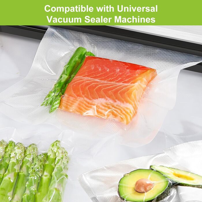Bonsenkitchen Vacuum Bags - 150 Bags - 15x25 cm (50) + 20x30 cm (50) + 28x40 cm (50), Professional-grade foil bags for all vacuum sealers, vacuum bags for food, BPA-free, VB3215