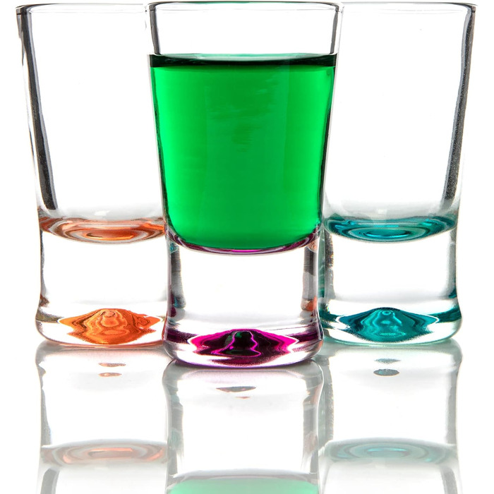 BigDean 48x Shot Glasses 2cl - Glass Shot Glasses - Colored Shot Glasses for Schnapps such as Tequila, Vodka, Ouzo, Sambuca, Liqueur - Shot glasses, Pinnchen