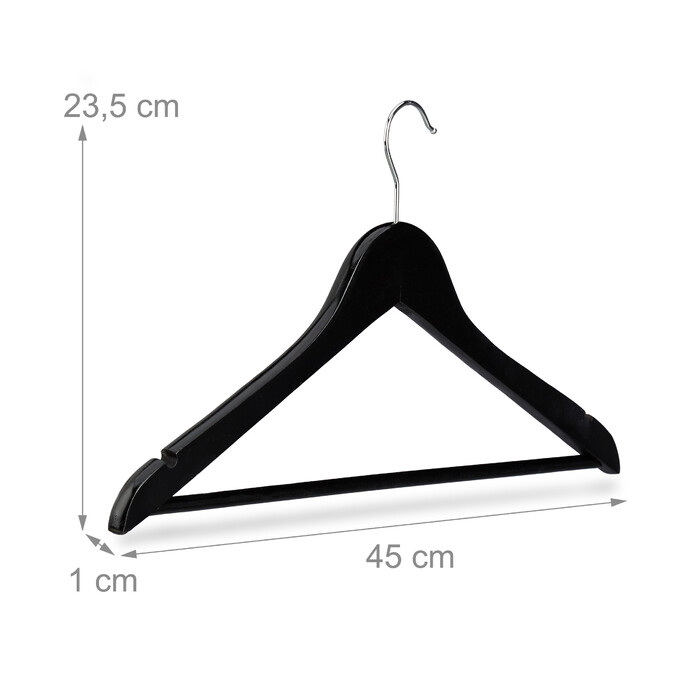 Relaxdays Wooden Clothes Hangers, 50-Piece Set