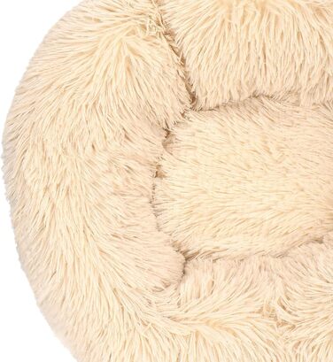 Квіткове ліжко для кота Queta: м'яке, плюшеве, кругле, 50x50x20 см, бежеве