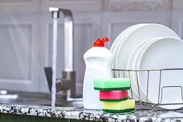 DecorRack Scratch-Resistant Cleaning Sponges, Double-Sided, Durable, Kitchen Sponges for Dishes, Cleaning of Household, Bathroom, Car Washing, Multicolored, 20 Pieces