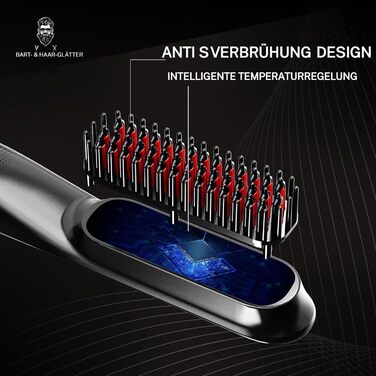 Електрична випрямляч для волосся TENTEK для чоловіків з регулюванням температури, іонізація, захист від опіків, чорний