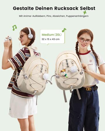 Шкільний рюкзак LOVEVOOK для підлітків, 5 клас, з нагрудним ременем, легкий, для дівчаток, 8+ років, 15.6