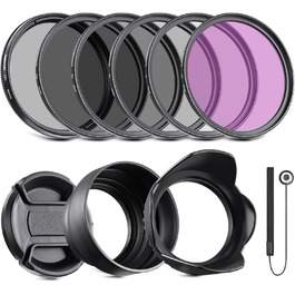 NEEWER Набір фільтрів ND 46mm (ND2, ND4, ND8, UV, FLD, CPL) + Кришка об'єктива
