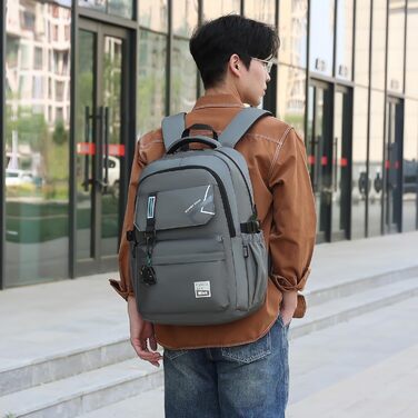 Шкільний рюкзак для підлітків та дітей: рюкзак для школи, 8-14 років, великий, для початкової та середньої школи (темно-сірий)