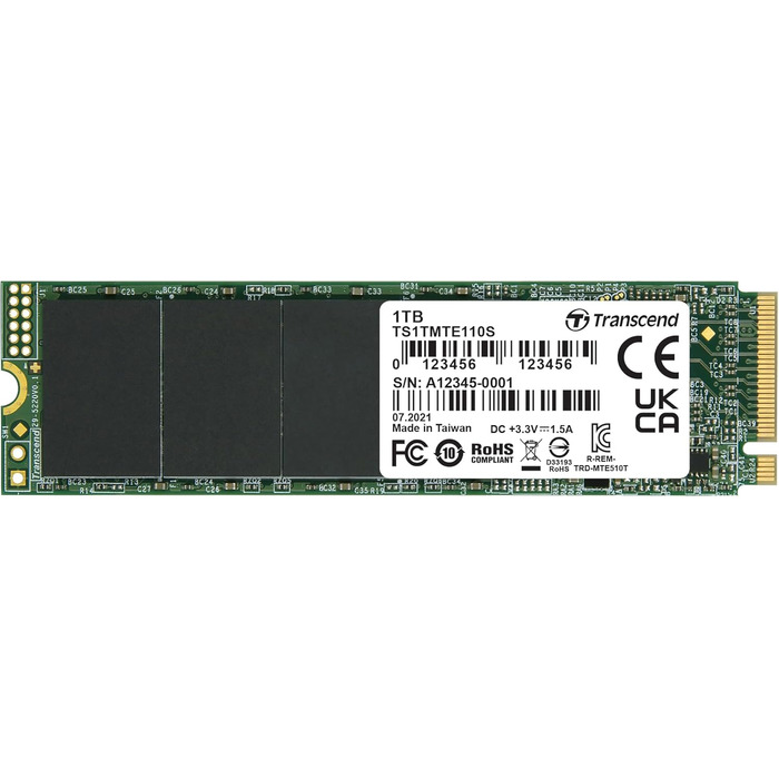 SSD накопичувач Transcend B MTE110S 1TB NVMe PCIe Gen3 x4 M.2 2280 3D TLC NAND
