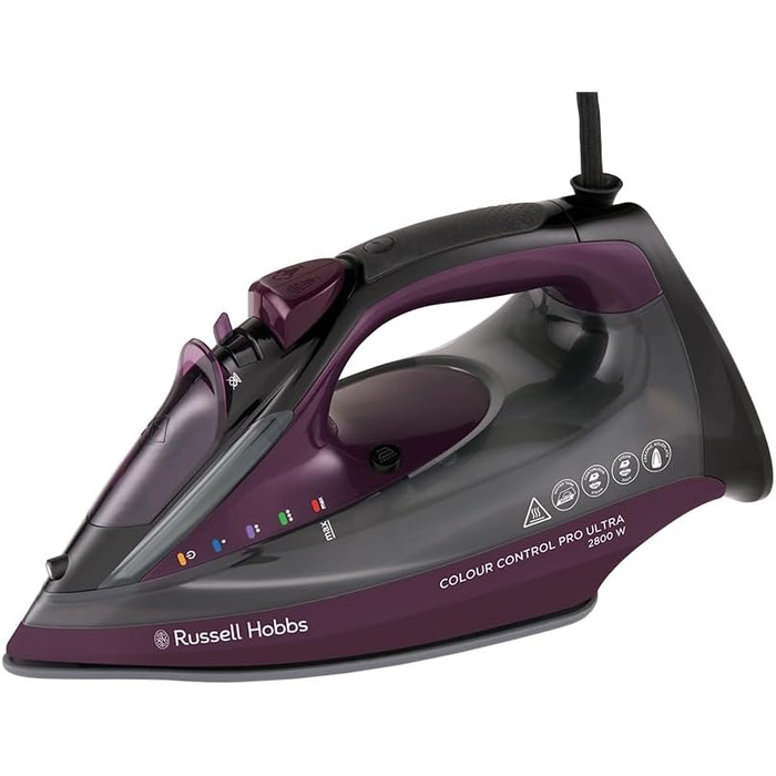Russell Hobbs Steam Iron, Ceramic Non-Stick Sole, 195g Steam Shot, 50g Variable Steam, 380ml Water Tank, Self-Cleaning, Anti-Scale & Anti-Drip Function, Indicator Light, 2800W, 27281-56