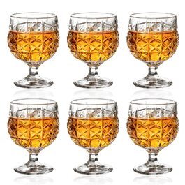 Набір з 6 витончених келихів для вина 200 мл, рельєфні келихи, ідеальні для червоного та білого вина, для свят та вечірок