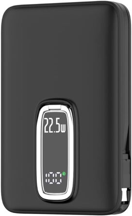 Power Bank MagSafe на iPhone 10000mAh 22.5W з кабелем USB-C, магнітна бездротова зарядка, акумулятор для iPhone 17/16/15/14/13/12 Max/Pro/Plus (Ліловий)