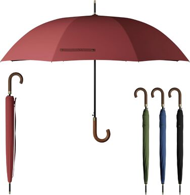 Sapor Design Umbrella Stick Umbrella Stormproof Auto-Open Windproof | XXL Large & Stable for 2 People Men & Women | Golf Umbrella Travel – 123 cm Ø Elegant Red - Classic