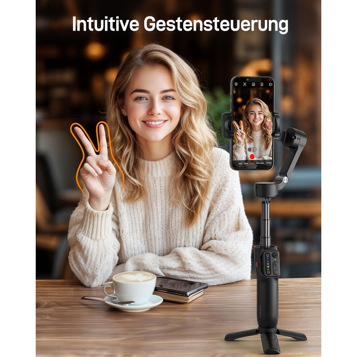 Hohem iSteady X3 SE - Стабілізатор Gimbal для смартфона, 3-осьовий, знімний пульт, 11 годин роботи, для Vlogging, Selfie, подорожей (чорний)