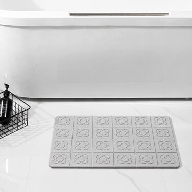 Діатомітовий килимок для ванної Pure 4Home Kieselgur, швидкосохнучий та антибактеріальний, 60 x 40 см, сірий